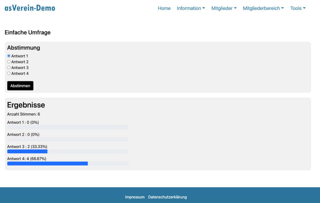 einfache Umfrage mit WordPress