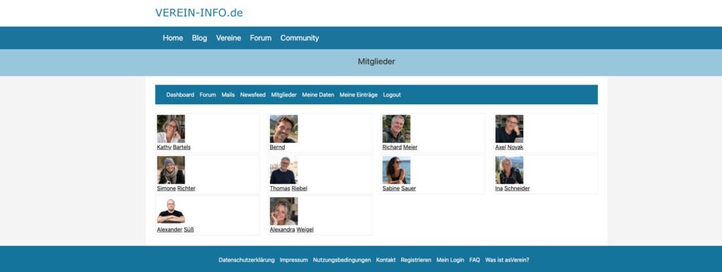 Mitgliederliste mit asVerein